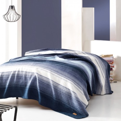 Patura bumbac si acryl 200x220cm, Marie Claire, Gill - Dark Blue
