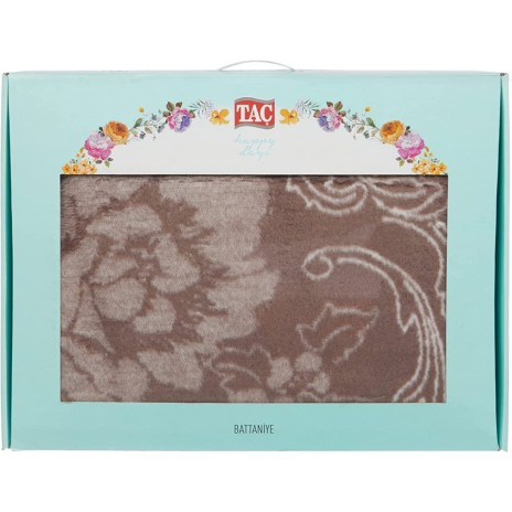 Patura bumbac si fibra mixta 200x220cm, TAC, Lorena Tas (maro)