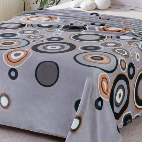 Pătură cocolino gri cu model cercuri colorate – 200x230 cm
