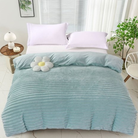 Patura cocolino Line 200x230cm verde deschis, microfibra plusata dungi