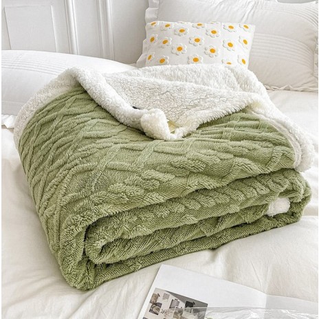 Patura cu blanita Verde 200 x 230 cm