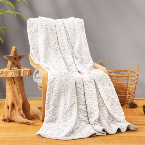 Patura de lux embosata 220x240cm, Cotton Box, Crem