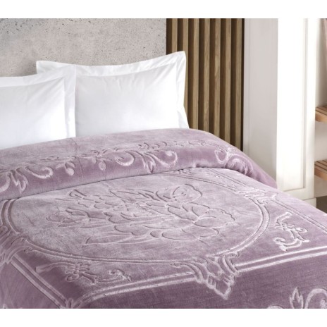 Patura de lux embosata TAC 220x240cm, Grace Lila