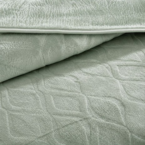 patura embosata TAC Tessra verde220x240 cm groasa utilizata ca patura sau cuvertura decorativa pentru pat
