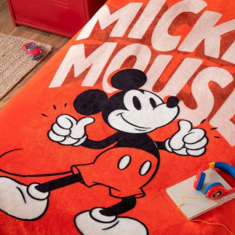 Pătură de lux Disney Mickey Mouse Classic Red, 160x220 cm, bumbac 100%