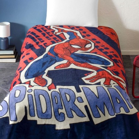 patura TAC Disney Spiderman Block 160x220 cm rosie si bleumarin