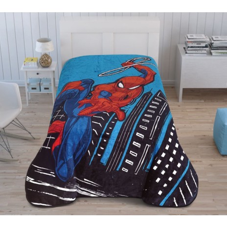 Pătură de lux Disney Spider-Man, albastru, roșu, negru, 160x220 cm.