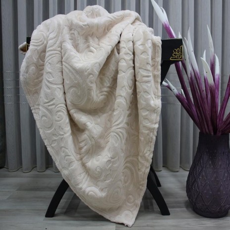 Patura embosata 200x220cm, Monk Cappuccino Floral 516