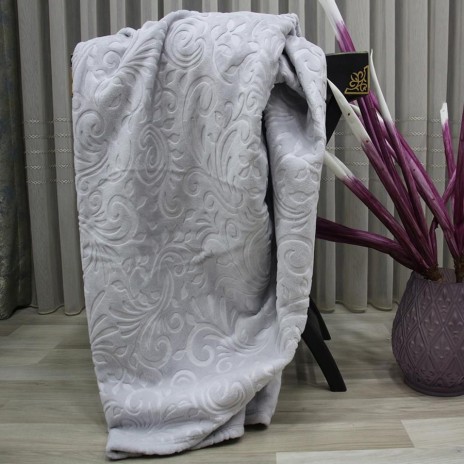 Patura embosata Monk Gri Deschis 200x220cm pentru seri calduroase