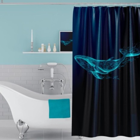 Perdea dus 3D Phantom cu balena albastra