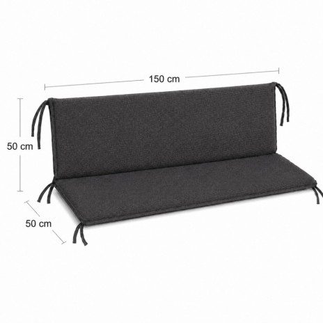 perna balansoar gradina gri melanj 150x50x50 cm  doua segmente husa detasabila Oxford Ralex Pucioasa