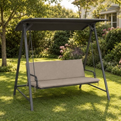 perna balansoar gradina cappuccino 150x50x50 cm  doua segmente husa detasabila Oxford Ralex Pucioasa