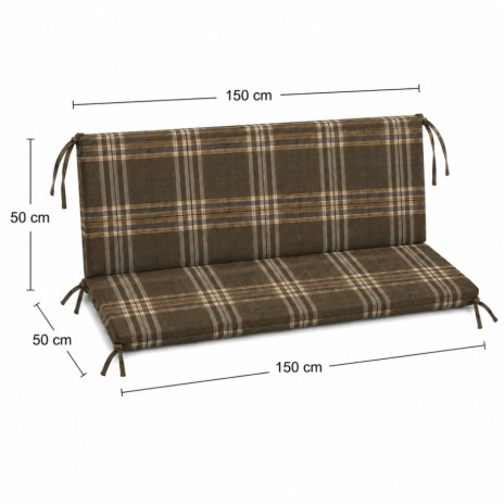 perna balansoar gradina 150x50x50 cm doua segmente carouri maro bej husa detasabila Ralex Pucioasa