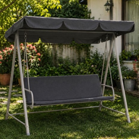 perna balansoar gradina 150x50x50 cm doua segmente gri antracit husa detasabila Ralex Pucioasa