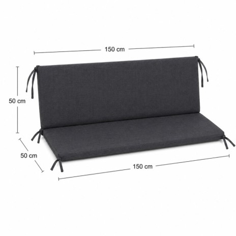 perna balansoar gradina 150x50x50 cm doua segmente gri antracit husa detasabila Ralex Pucioasa