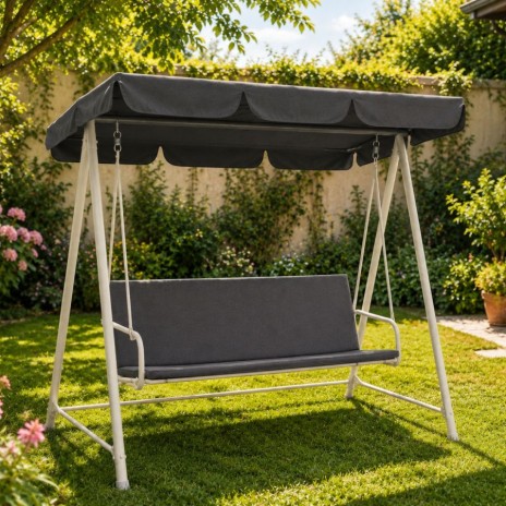 perna balansoar gradina 150x50x50 cm doua segmente gri antracit husa detasabila Ralex Pucioasa