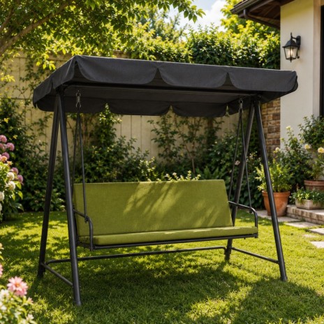 perna balansoar gradina 150x50x50 cm doua segmente verde husa detasabila Ralex Pucioasa