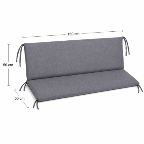 perna balansoar gradina 150x50x50 cm gri doua segmente husa detasabila Oxford Ralex Pucioasa