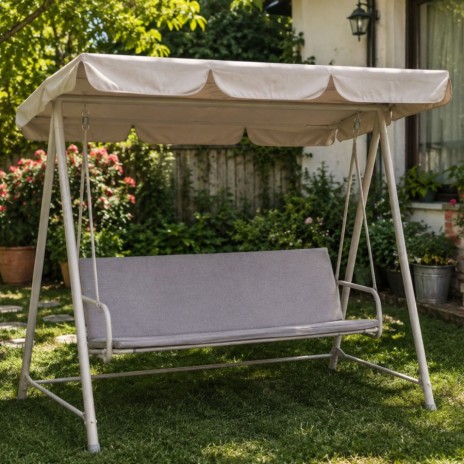 perna balansoar gradina 150x50x50 cm gri doua segmente husa detasabila Oxford Ralex Pucioasa