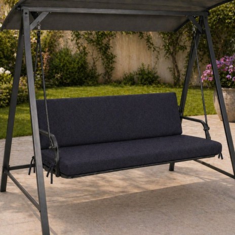 perna balansoar gradina negru 150x50x50 cm  doua segmente husa detasabila Oxford Ralex Pucioasa