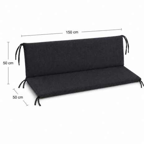 perna balansoar gradina negru 150x50x50 cm  doua segmente husa detasabila Oxford Ralex Pucioasa