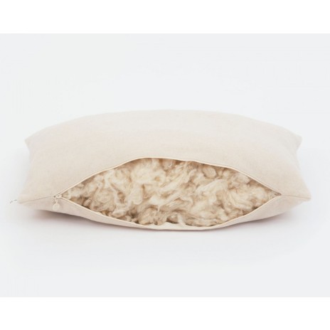 Perna bebeluși cu umplutura din lana si fata de bumbac 100%, Cotton Box, 35x45 cm, ecru
