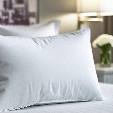 pernă hotel antialergică albă 50×70 cm, pufosă ca un nor, pe pat elegant