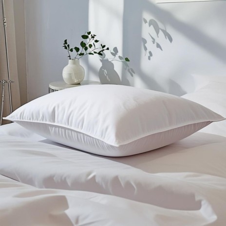 Perna hotel Luxury microgel 50x70 cm alba, ultra-pufoasa, pe pat minimalist