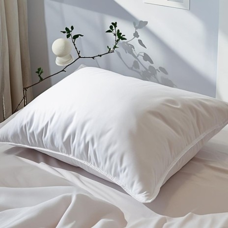 Perna hotel Luxury microgel 50x70 cm alba, ultra-pufoasa, pe pat minimalist