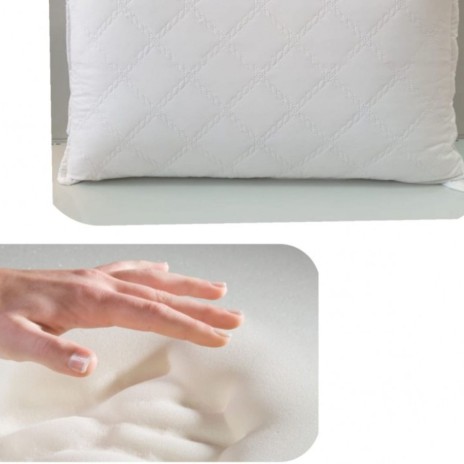 Perna Memory cu față detasabilă, dimensiune 37x60x10 cm, spumă cu memorie, sprijin ergonomic pentru cap și gât