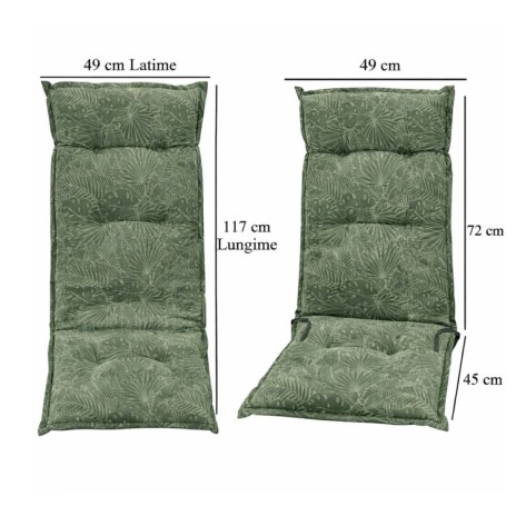 perna pentru scaun de gradina cu spatar inalt model Tropical Verde 117x49 cm