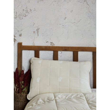 Pernă umplutură lână 50x70 cm Cotton Box, ecru, față detașabilă