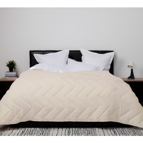 Pilota crem lana 100% naturala 200x215 cm, fata damasc, confort si caldura pentru noptile reci