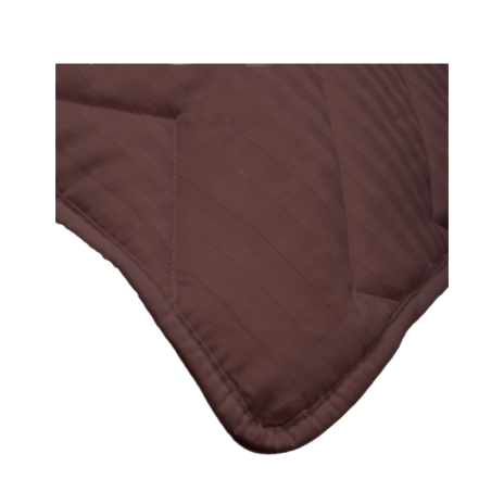Pilota lână 100% naturală cu față din damasc, maro, dimensiune 160x210 cm, fabricată în România