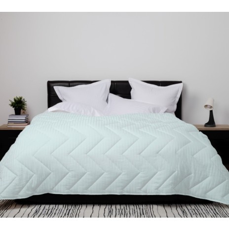 Pilota lână 100% naturală cu față din damasc, verde mint, dimensiune 180x210 cm, fabricată în România