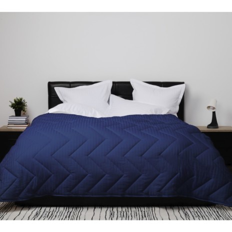 Pilotă VARA 100% naturală cu față damasc si umplutura lână 180x210cm, Bleumarin