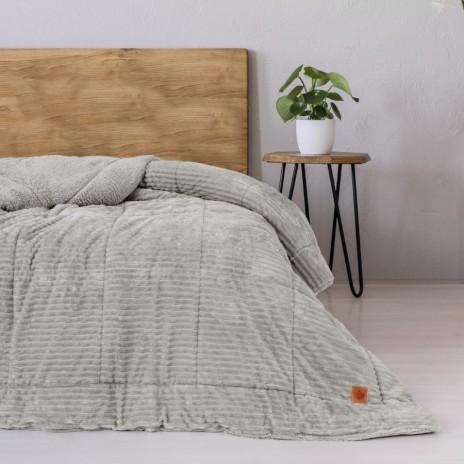 Pilota iarna cocolino pat dublu Cotton Box Wave Gri 200x220