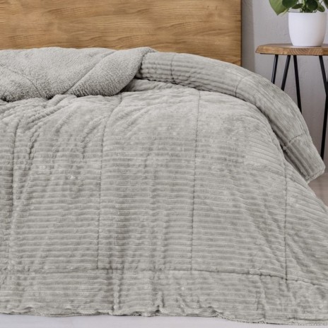 Pilota iarna cocolino pat dublu Cotton Box Wave Gri 200x220