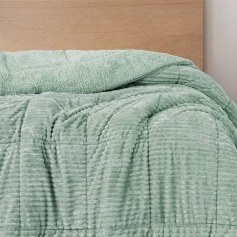 Pilota iarna cocolino pat dublu Cotton Box Wave Verde Salvie 200x220