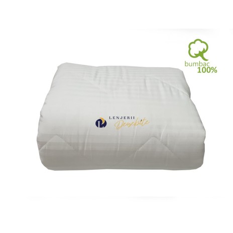 Pilota iarna 160x215cm Ralex Pucioasa, fata si umplutura bumbac 100%, culoare alba, fabricata in Romania