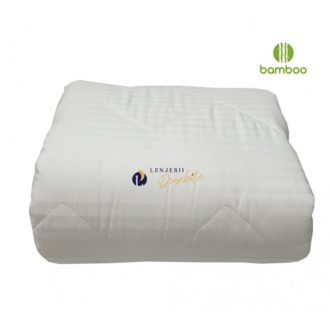 Pilota iarna 200x215cm Ralex Pucioasa, fata si umplutura bumbac 100%, culoare alba, fabricata in Romania