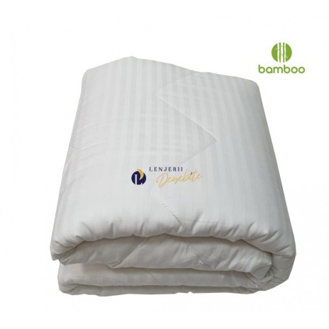 Pilota iarna 200x215cm Ralex Pucioasa, fata si umplutura bumbac 100%, culoare alba, fabricata in Romania