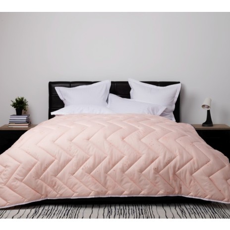 Pilota lână 100% naturală Ralex Pucioasa roz cu imprimeu, dimensiune 200x220 cm, umplutură 400g/m²