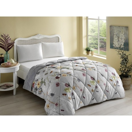 Pilota polar florală TAC 155x215 cm, matlasată în romburi, ideală pentru sezonul rece