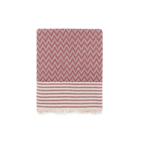 Pled subtire bumbac 100%, 170x210cm, No7 Claret Red