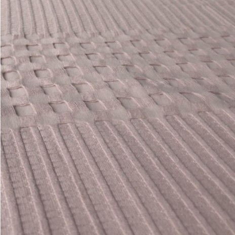 Pled waffle roz pudra din bumbac 100%, 240x260 cm, cu textura gofrata geometrica