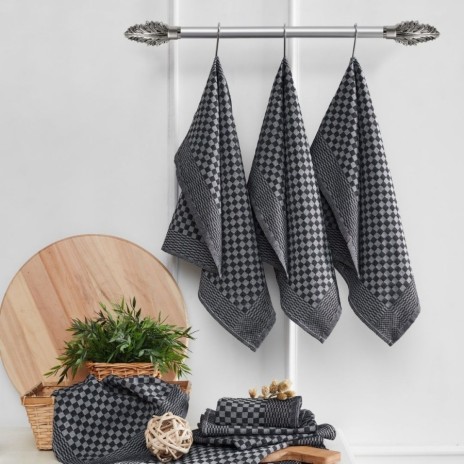 prosop bucatarie antracit Lola 40x60cm bumbac si poliester