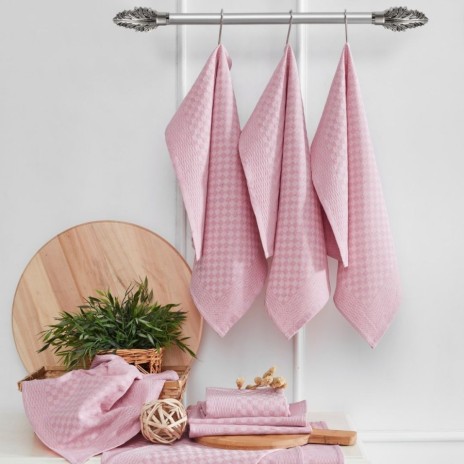 prosop bucatarie roz Lola 40x60cm bumbac si poliester