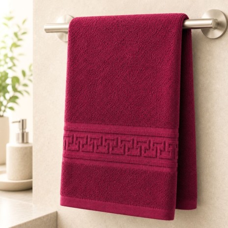 prosop bordo din bumbac 100% 50x90 cm pentru fata cu bordura greceasca 500 gr mp