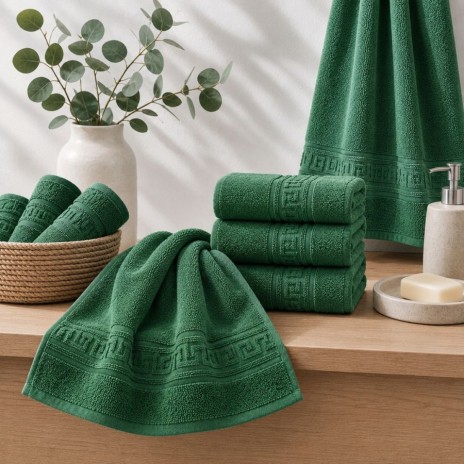 prosop verde bumbac 100 50x90 cm cu bordura greceasca Ralex Pucioasa